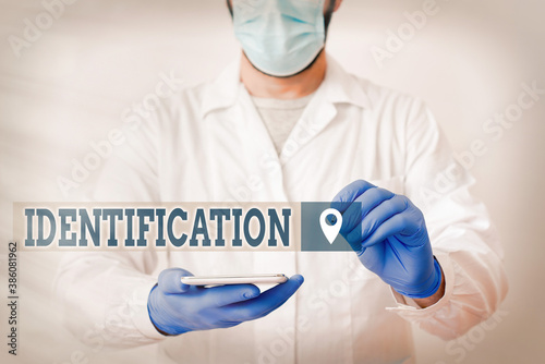 Handwriting text Identification. Conceptual photo proving an individual s is identity in the form of official papers Laboratory Technician Featuring Empty Sticker Paper Accessories Smartphone photo