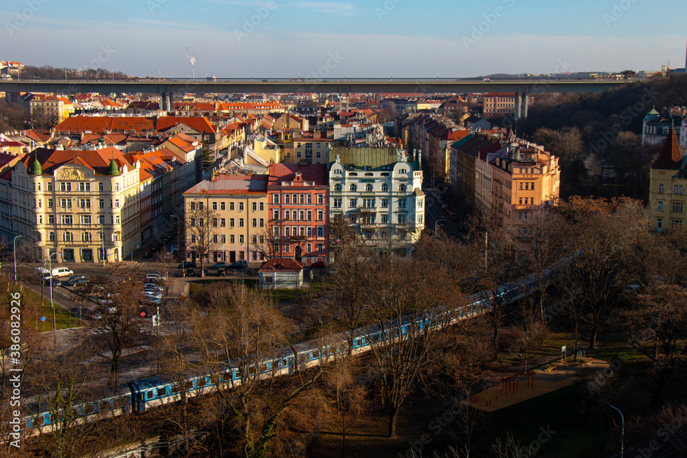 Obraz premium Panoramic view of residential city in Europe