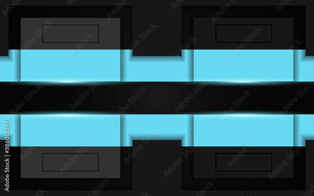 Abstract technology background with blue and black metal texture shape composition. Futuristic light vector graphic. Layout design template for corporate banner, web, wallpaper, presentation, game Abstract technology background with blue and black metal texture shape composition. Futuristic light vector graphic. Layout design template for corporate banner, web, wallpaper, presentation, game