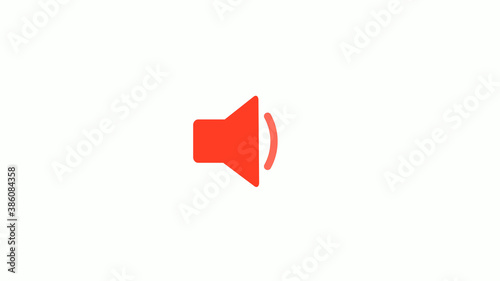 New red color speaker icon on white background, Speaker icon