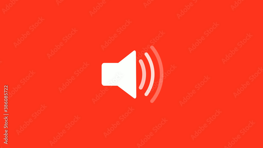Amazing white color speaker icon on red background, Speaker icon Amazing white color speaker icon on red background, Speaker icon