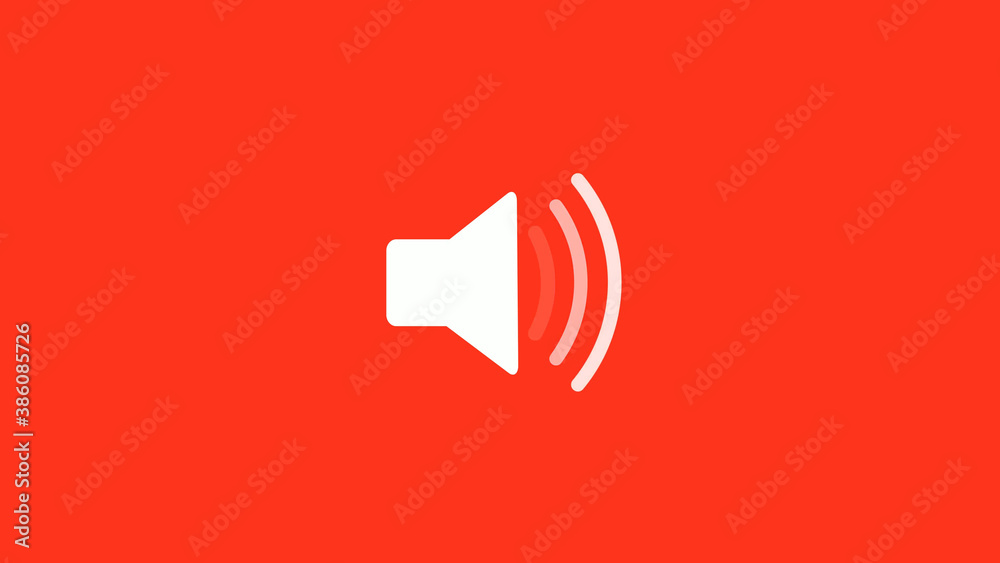 Amazing white color speaker icon on red background, Speaker icon Amazing white color speaker icon on red background, Speaker icon