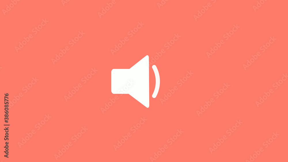White color speaker icon on red light background, Speaker icon White color speaker icon on red light background, Speaker icon