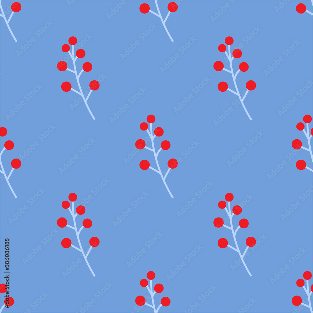 Branch with berries. Floral pattern. Branch with berries. Floral pattern.