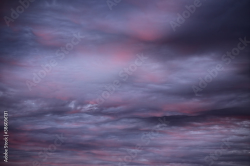 Impressive cloudscape, lightly illuminated by the sun below