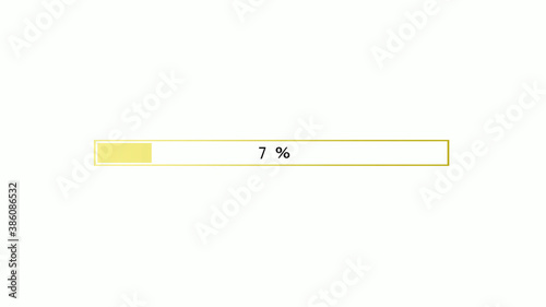 Yellow gradient waiting loading bar on white background, Waiting loading bar