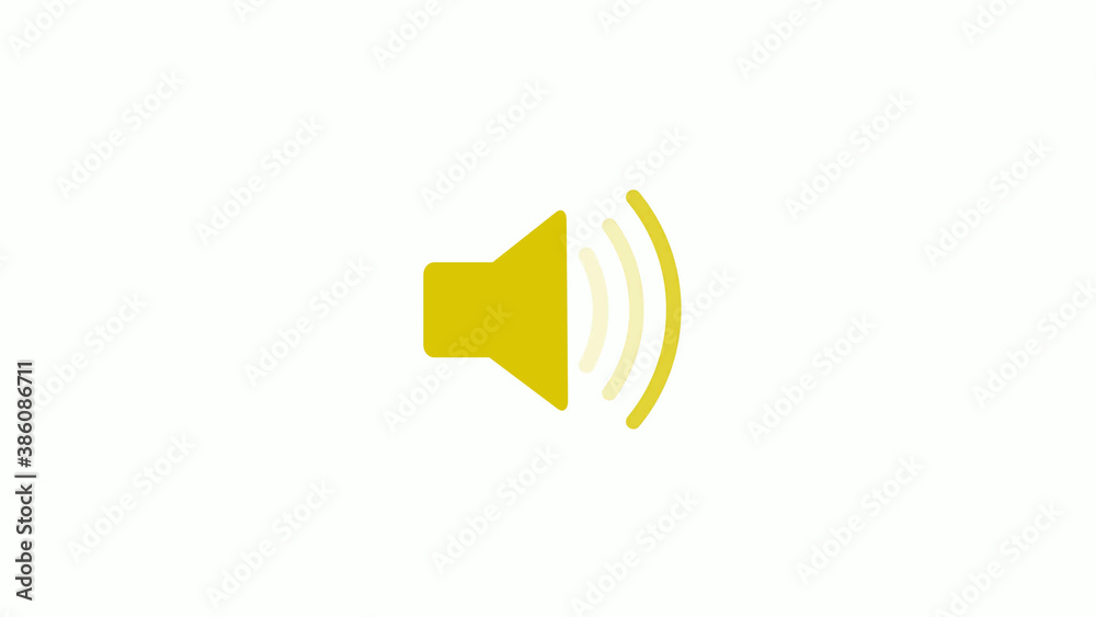 New yellow color speaker icon on white background, Speaker icon New yellow color speaker icon on white background, Speaker icon