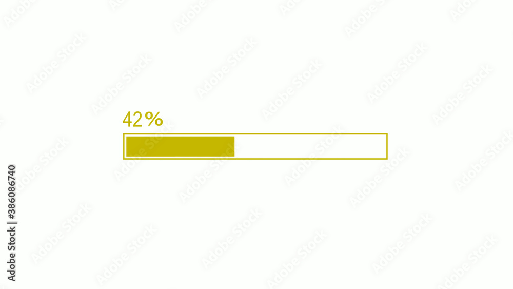 New yellow color waiting loading bar icon on white background, Loading bar