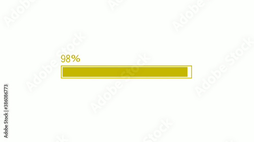 New yellow color waiting loading bar icon on white background, Loading bar