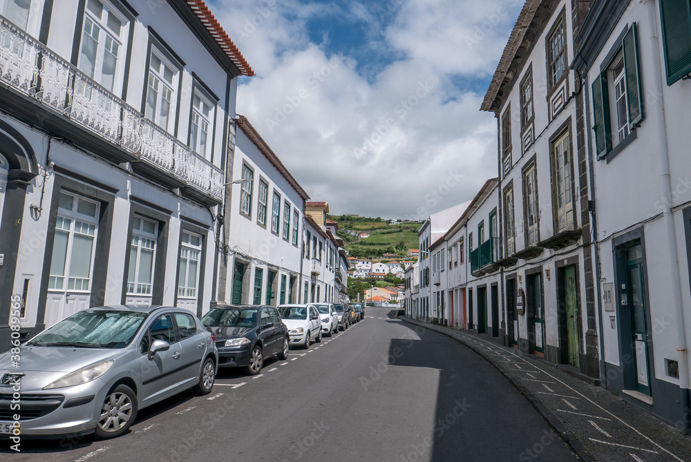 Walk on the Azores archipelago. Discovery of the island of Faial, Azores. Portugal.