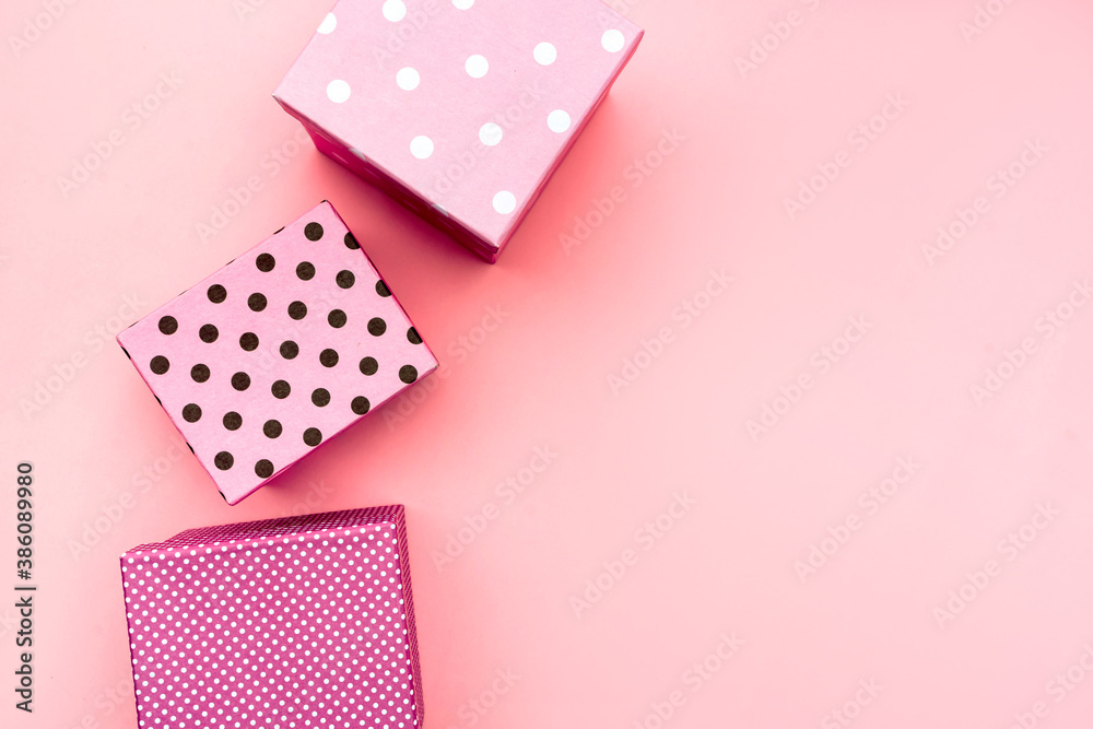 Gift boxs on paste pink background. Christmas and holiday minimal concept idea. Gift boxs on paste pink background. Christmas and holiday minimal concept idea.