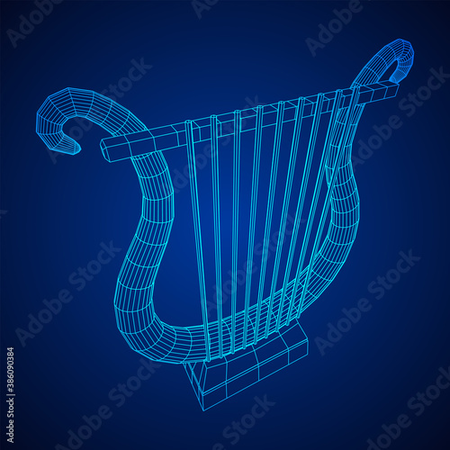 Ancient lyre or harp musical instrument