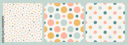 Abstract spots pastels boho pattern set 3