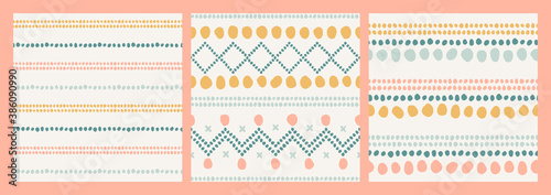 Abstract spots pastels boho pattern set 4