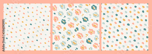 Abstract spots pastels boho pattern set 5