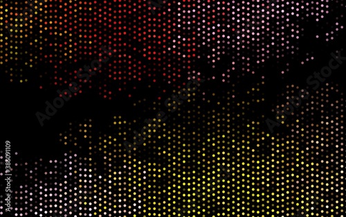 Dark Pink  Yellow vector background with bubbles.