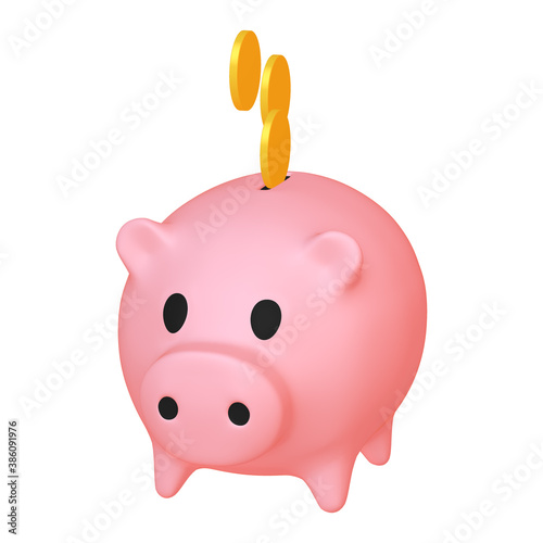 pink piggy bank with gold coins clip art preview