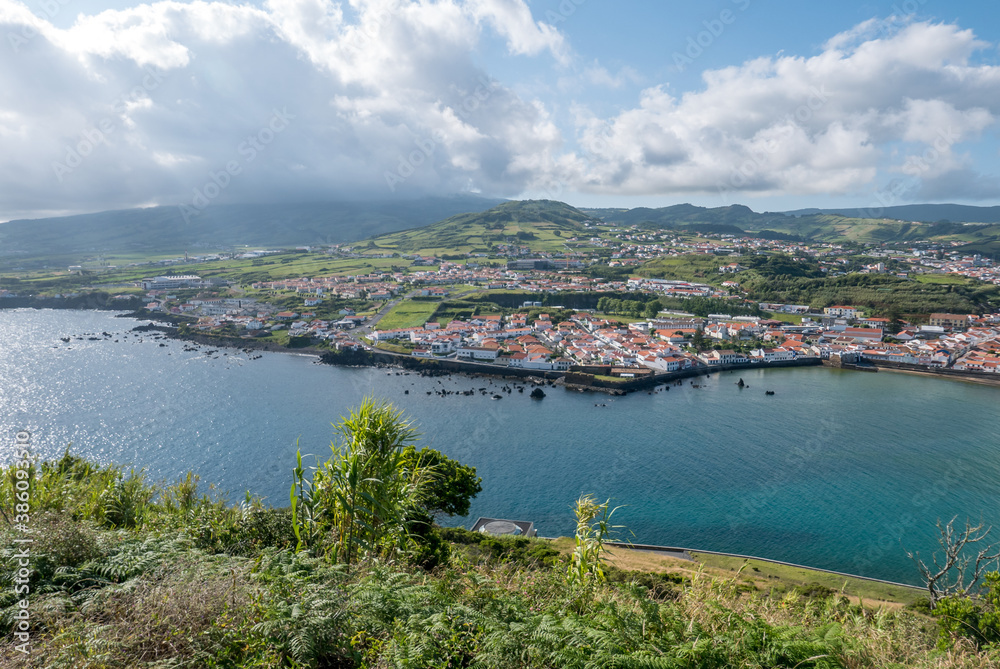 Walk on the Azores archipelago. Discovery of the island of Faial, Azores. Portugal.