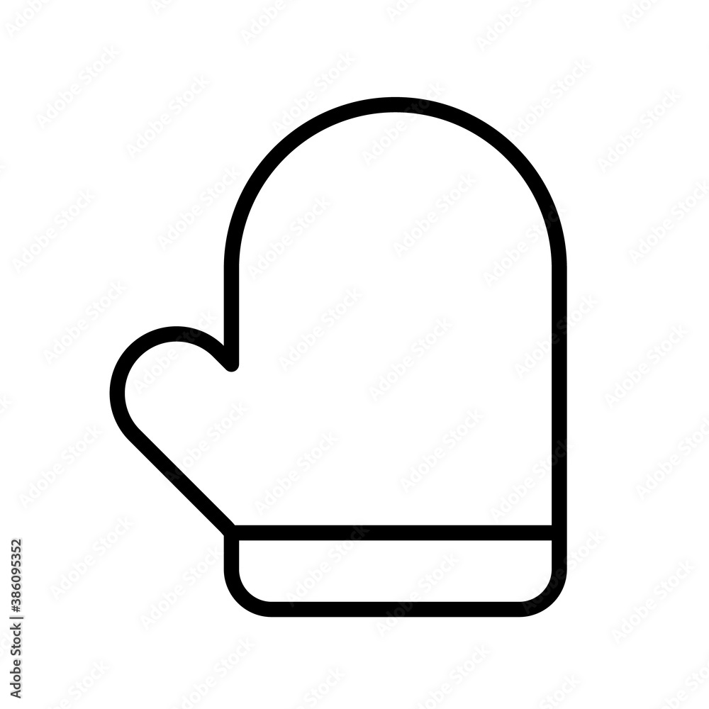Mitten outline vector icon. Mitten icon for web, mobile apps and ui design. Clothes illustration isolated on white background. Mitten outline vector icon. Mitten icon for web, mobile apps and ui design. Clothes illustration isolated on white background.