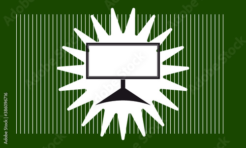 computer monitor icon with star , vector symbol