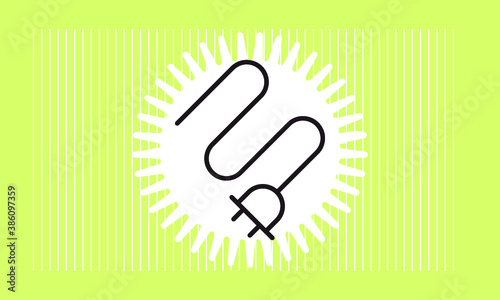 plug icon with star , vector symbol