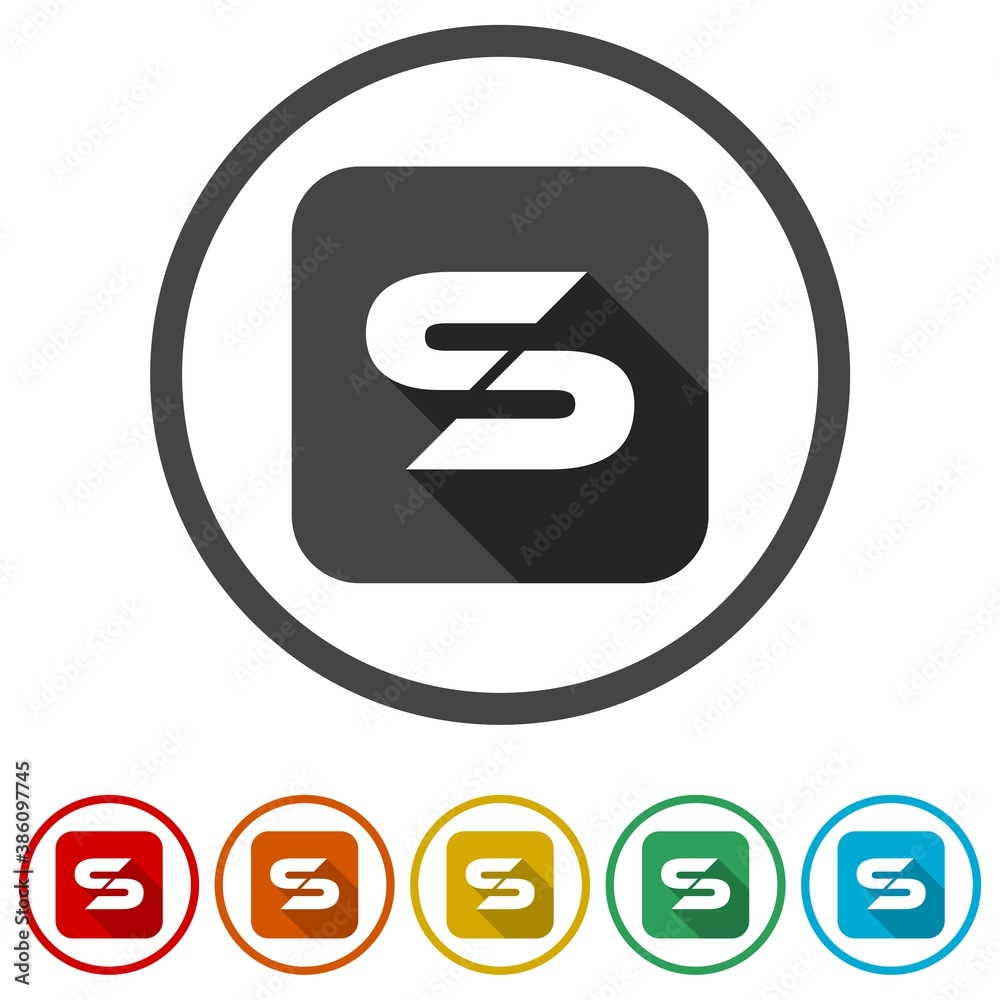 Letter S Logo Design ring icon, color set Letter S Logo Design ring icon, color set