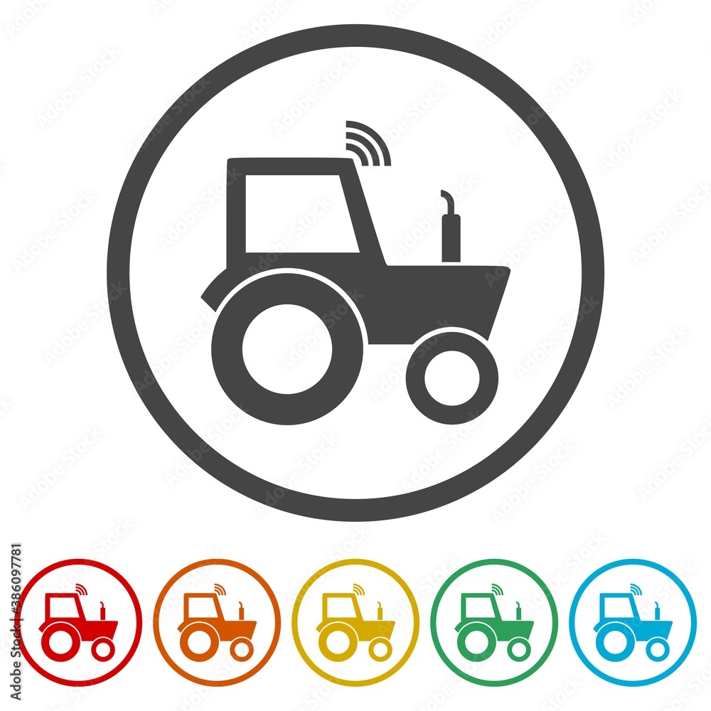 Smart farming ring icon, color set Smart farming ring icon, color set