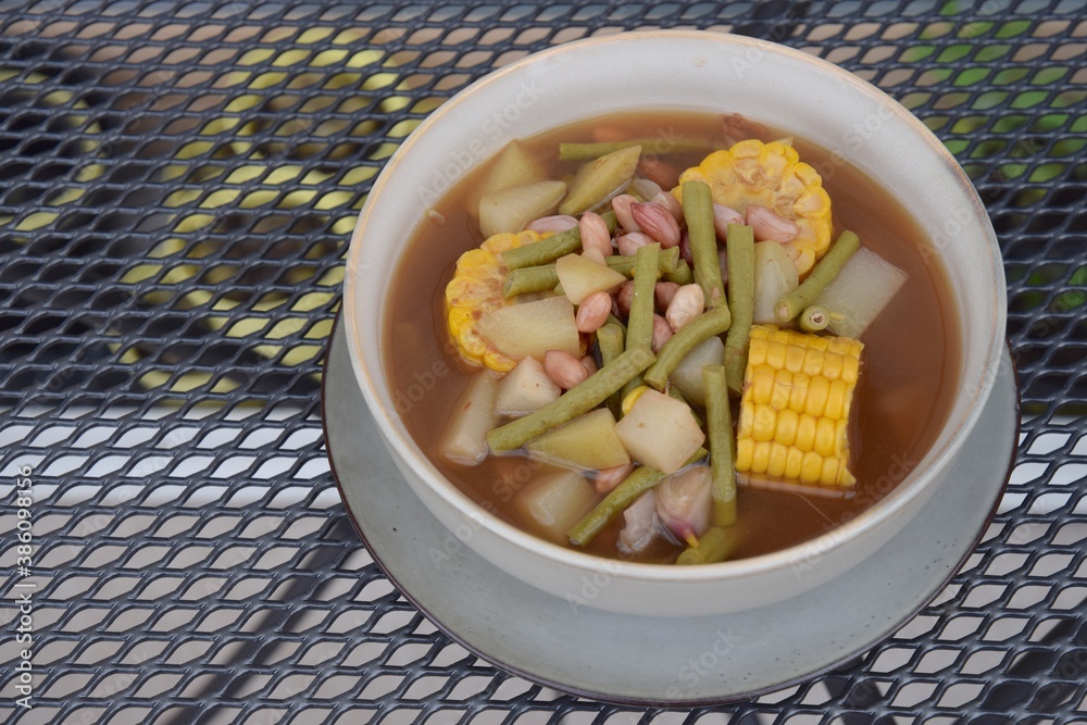 Sayur asem or sayur asam is a popular Indonesian vegetable in tamarind ...
