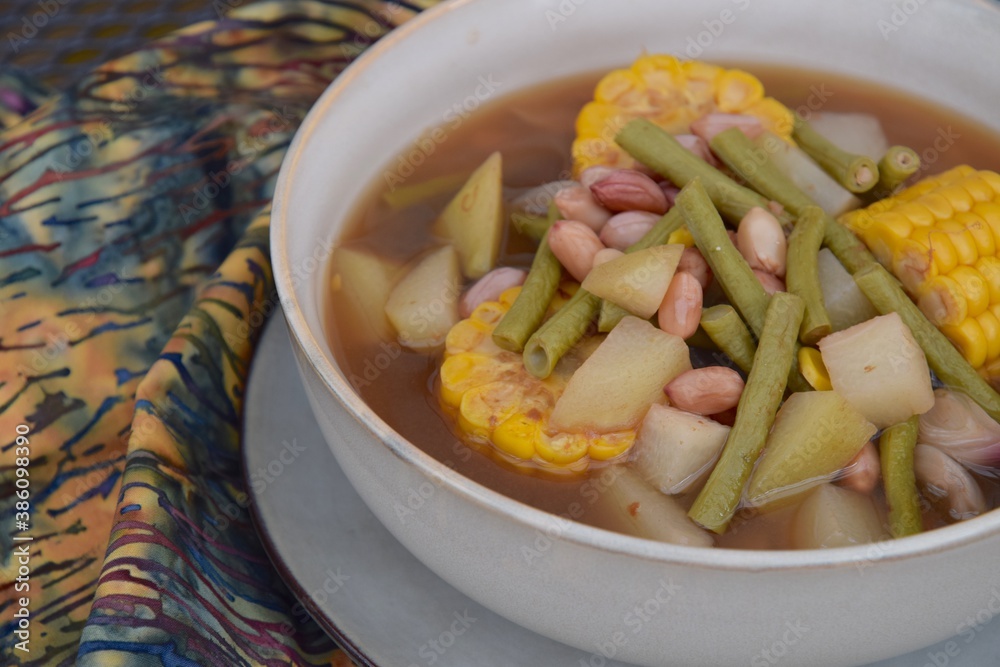 Sayur asem or sayur asam is a popular Indonesian vegetable in tamarind ...