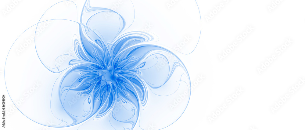 Abstract fractal blue flower on white background Abstract fractal blue flower on white background