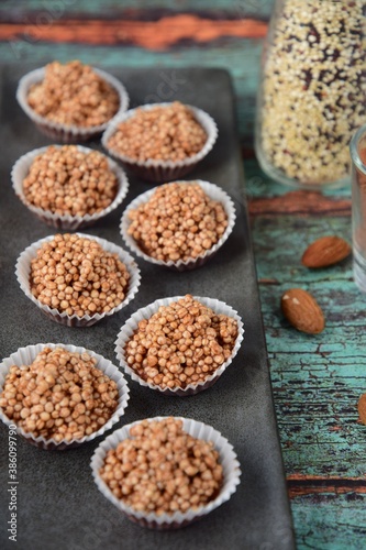 Quinoa puff almond chocolate sweet treats 