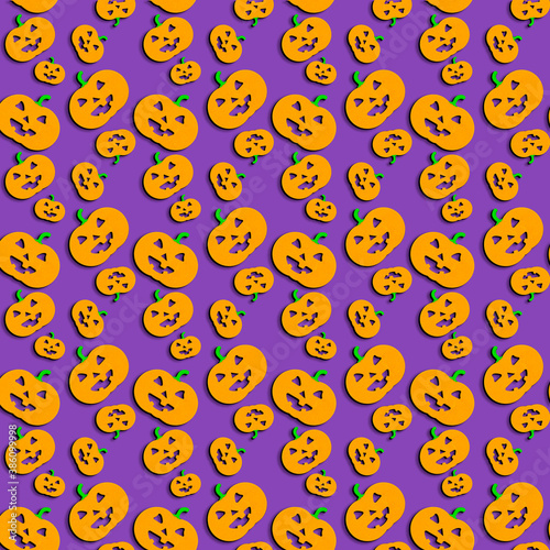 seamless texture of pumpkins for halloween, background for cover and packaging