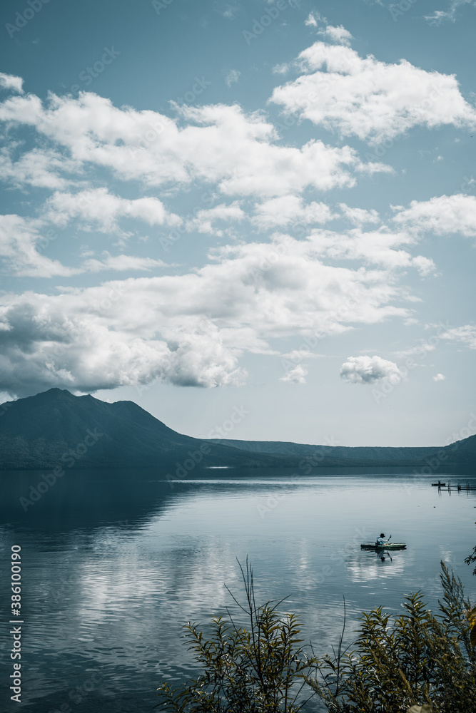 Lake Shikotsu, Hokkaido Japan - September 5th 2019: Stunning landscape at Lake Shikotsu