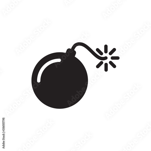 Bomb icon isolated on white background