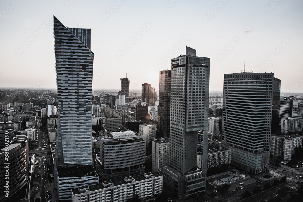 Fototapeta premium Night view of Warsaw