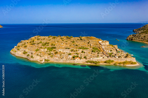 Fortress Spinalonga in Greece from above | Fortress Spinalonga auf Kreta aus der Luft photo