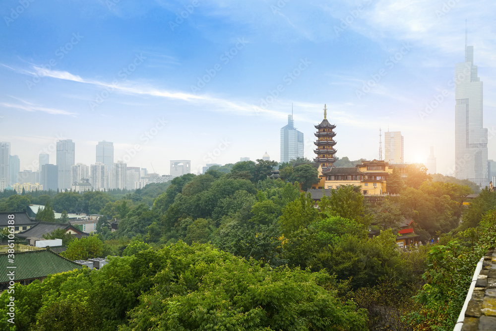 Fototapeta premium Jiming mountain scenic spot, Nanjing, Jiangsu, China