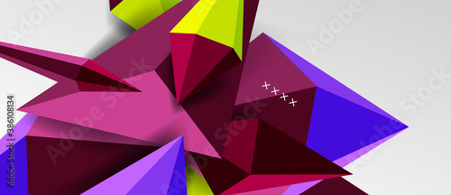 3d low poly abstract shape background vector illustration