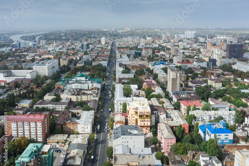 Aerial view from drone, panorama of Rostov on Don, a view from a great height to the city center © Stanislav Samoylik