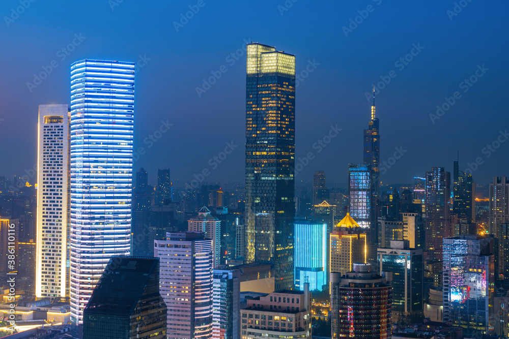 Night view city scenery Nanjing, Jiangsu, China