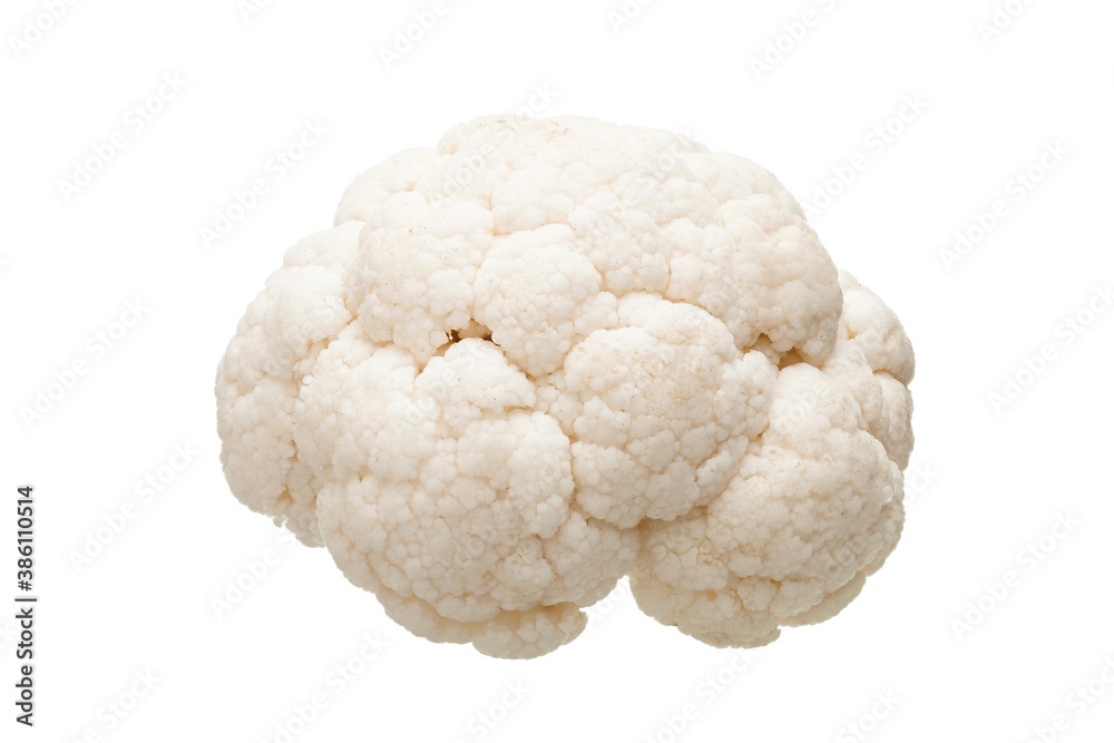 head cauliflower of fresh vegetable ripe piece of vegetarian food isolated on white background, nobody. head cauliflower of fresh vegetable ripe piece of vegetarian food isolated on white background, nobody.