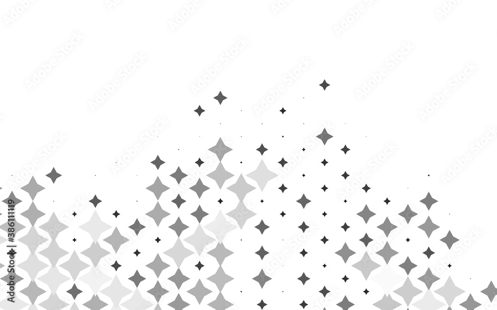 Light Silver, Gray vector cover with small and big stars. Light Silver, Gray vector cover with small and big stars.