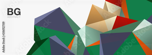 3d mosaic abstract backgrounds, low poly shape geometric design