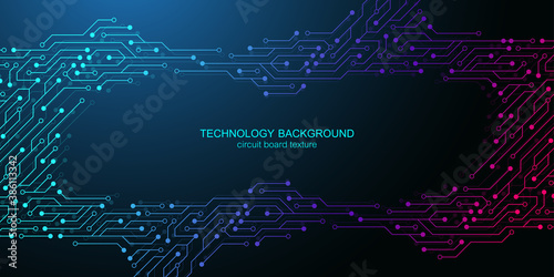 Computer motherboard vector background with circuit board electronic elements. Electronic texture for computer technology, engineering concept. Motherboard computer generated abstract illustration