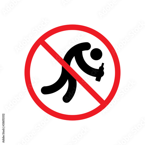 No drink vector symbol illustration isolated on white background,