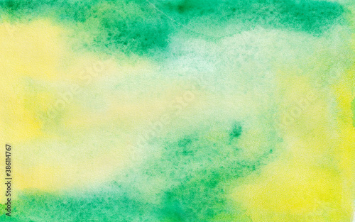 Watercolor green and yellow background with copy space for your text or image