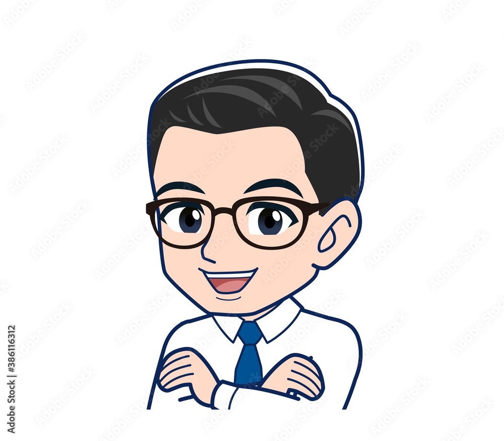 Young employee in a white shirt Young employee in a white shirt