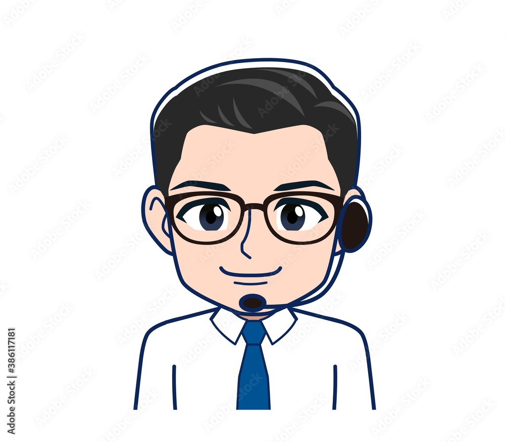 Young employee in a white shirt Young employee in a white shirt
