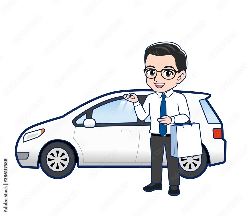 Young employee in a white shirt