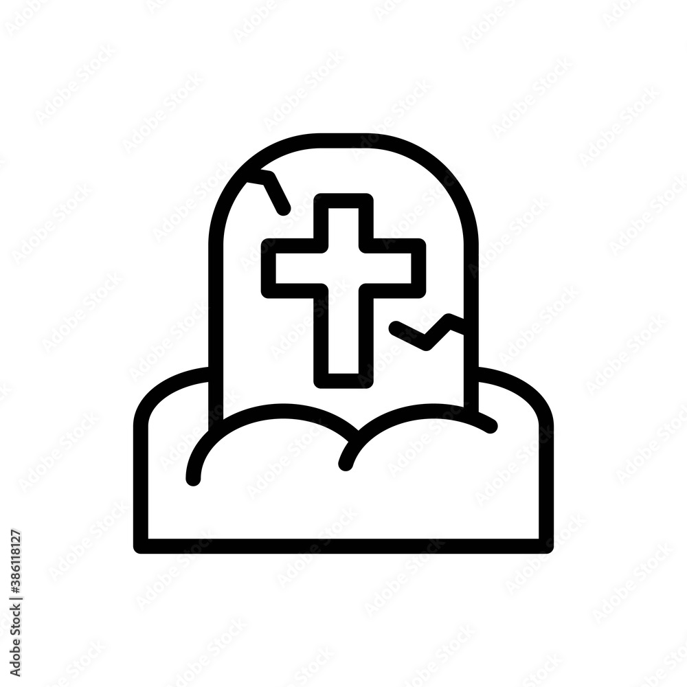 grave icon in line style isolated on white background. EPS 10 grave icon in line style isolated on white background. EPS 10